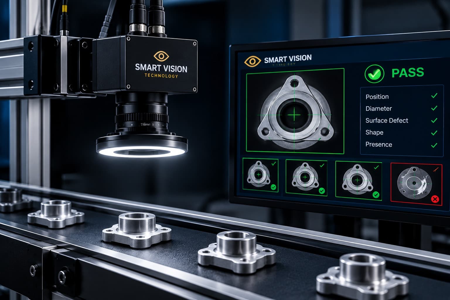 Machine vision inspection equipment in a manufacturing environment
